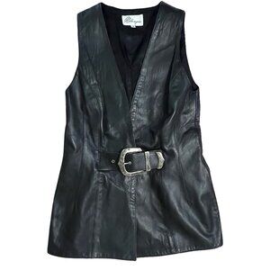 Genuine Leather Belted Vest